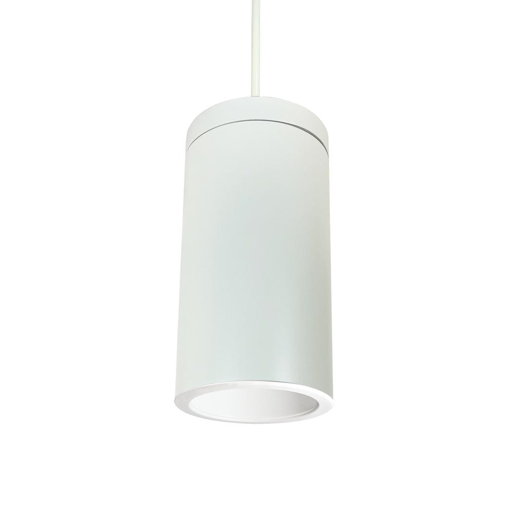 6" Cylinder, White, Pendant Mount, 35W Med. Base, Refl, White