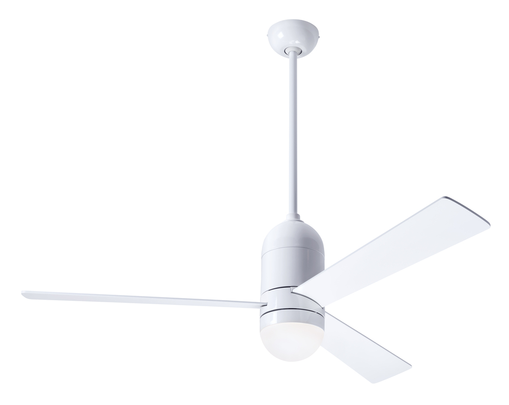 Cirrus DC Fan; Gloss White Finish; 50" Aluminum Blades; 17W LED; Wall Control