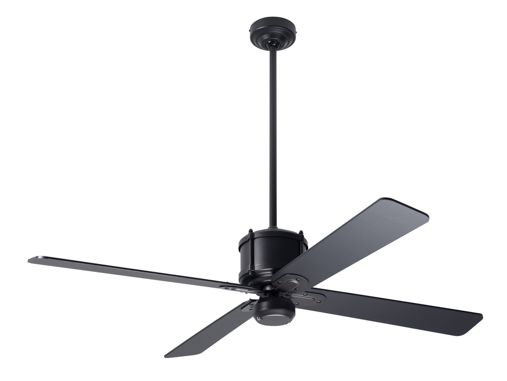 Industry DC Fan; Dark Bronze Finish; 50" White Blades; No Light; Wall Control