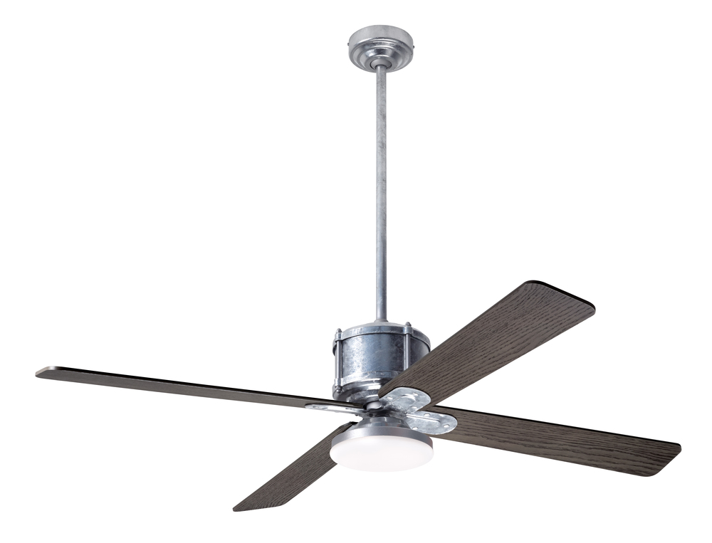 Industry DC Fan; Galvanized Finish; 50" Graywash Blades; 20W LED Open; Wall Control