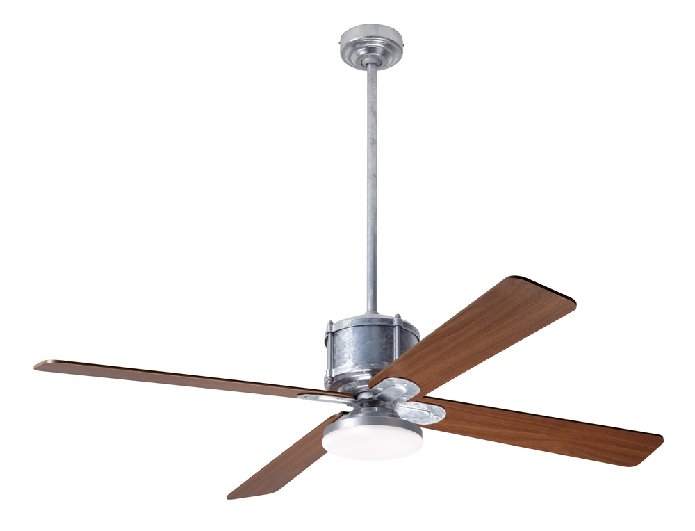 Industry DC Fan; Galvanized Finish; 50" Mahogany Blades; 20W LED Open; Remote Control