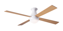 Modern Fan Co. BAL-FM-GW-42-MP-652-002 - Ball Flush Fan; Gloss White Finish; 42" Maple Blades; 20W LED; Fan Speed and Light Control (3-wi