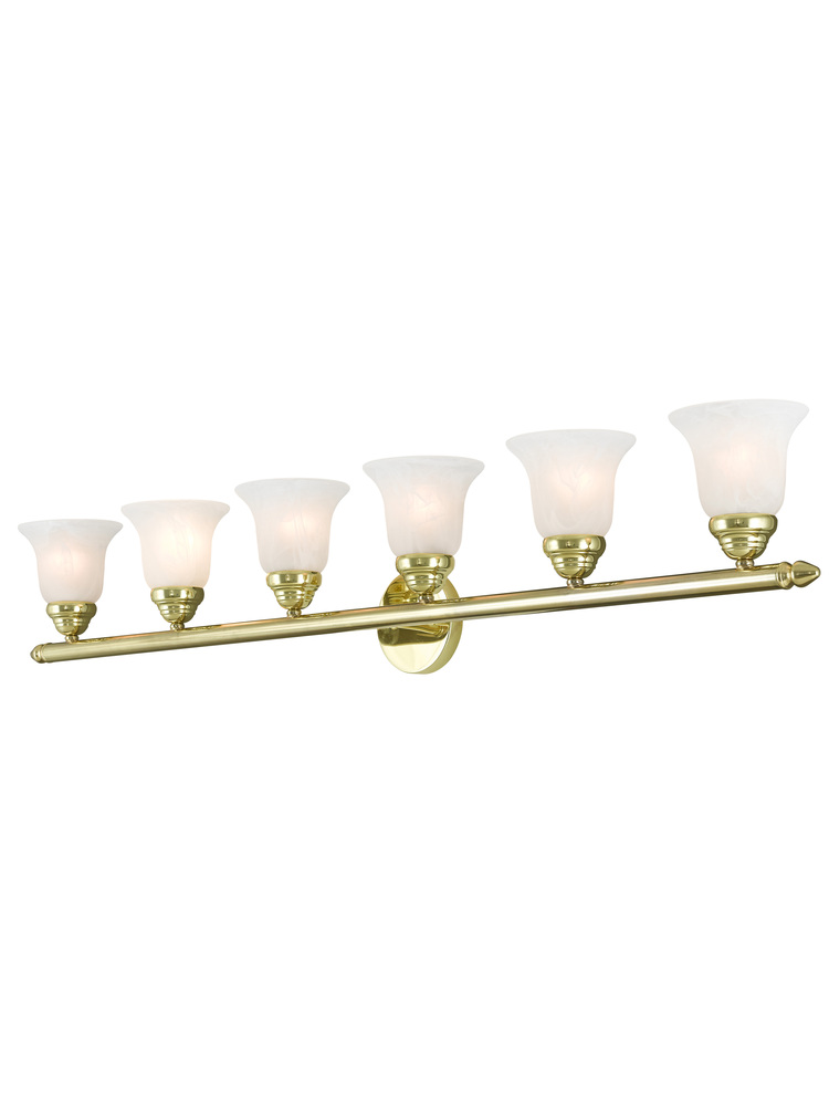 6 Light Polished Brass Bath Light