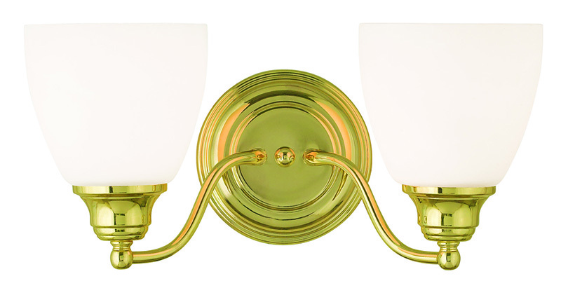 2 Light Polished Brass Bath Light