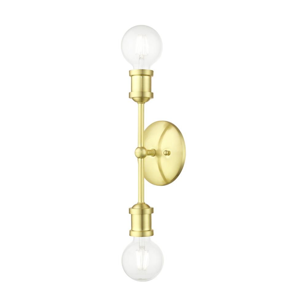 2 Light Satin Brass ADA Vanity Sconce