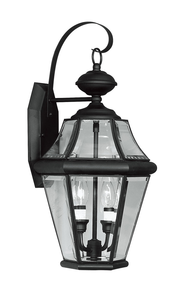 2 Light Black Outdoor Wall Lantern