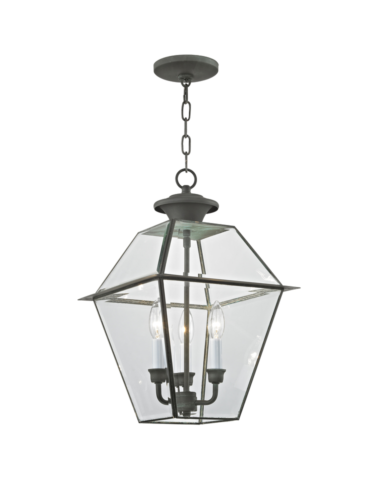 3 Light Charcoal Outdoor Chain Lantern