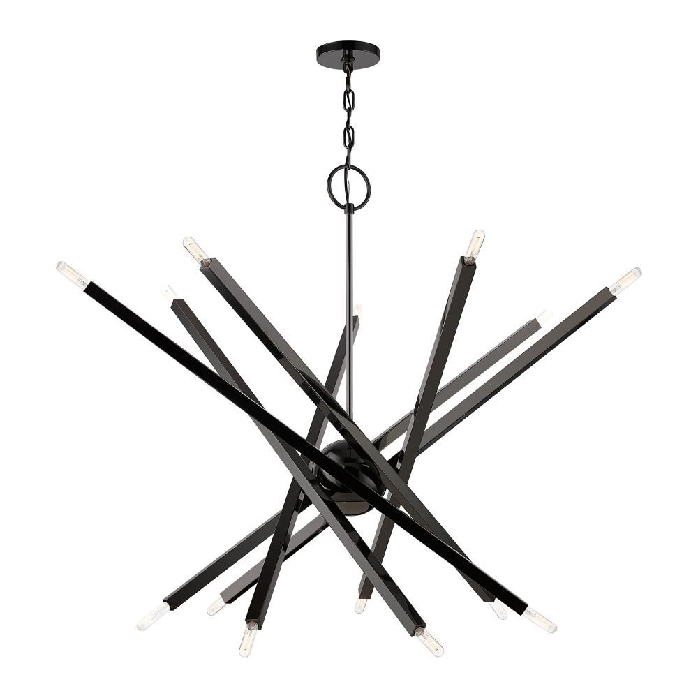 14 Light Black Chrome Extra Large Chandelier