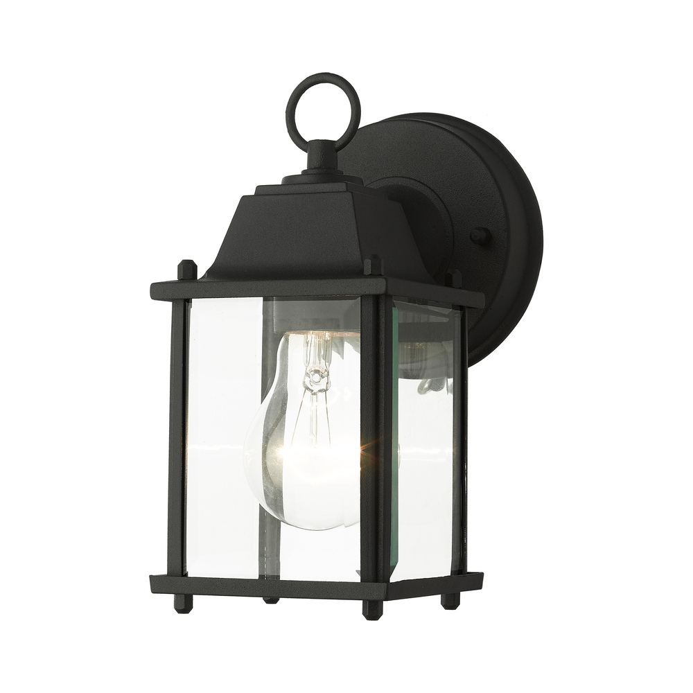 1 Lt Textured Black  Outdoor Wall Lantern