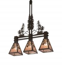 Meyda Green 217007 - 30" Long Winter Pine Tall Pines 3 Light Island Pendant