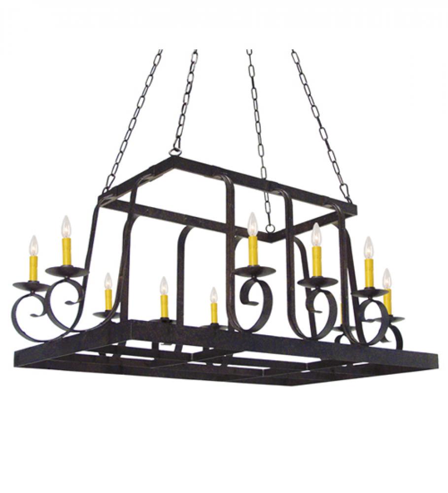 55" Long Maura 10 Light Pot Rack