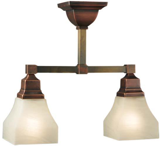 15.5" Long Bungalow 2 Light Semi-Flushmount