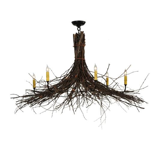 48" Wide Twigs 6 LT Chandelier