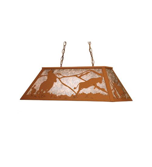 33"L Cowboy & Steer Oblong Pendant