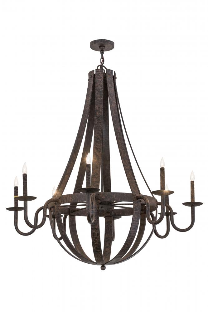 48"W Barrel Stave Metallo 8 LT Chandelier