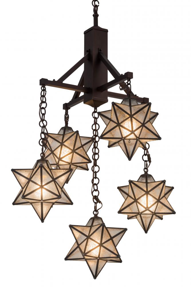 30"W Moravian Star 5 LT Chandelier