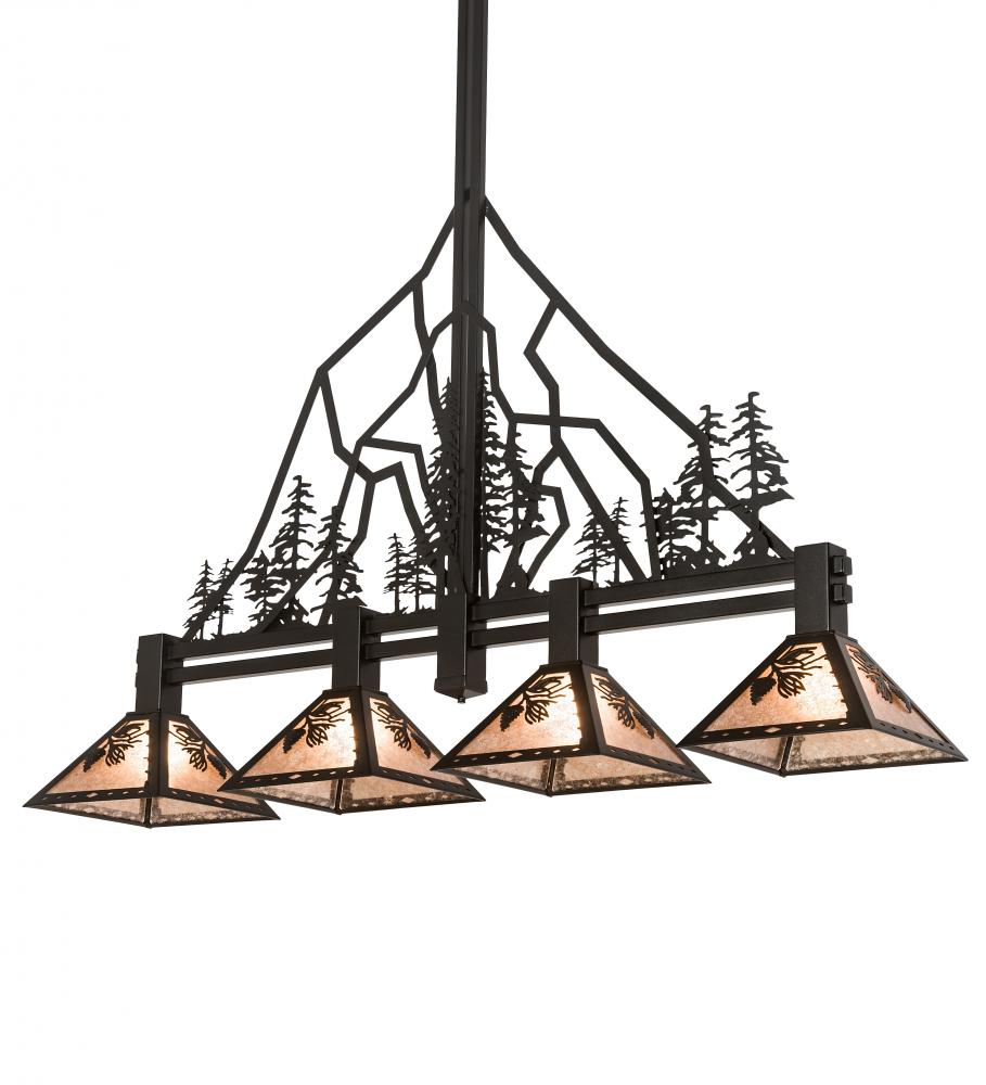 60" Long Tall Pines 4 Light Island Pendant