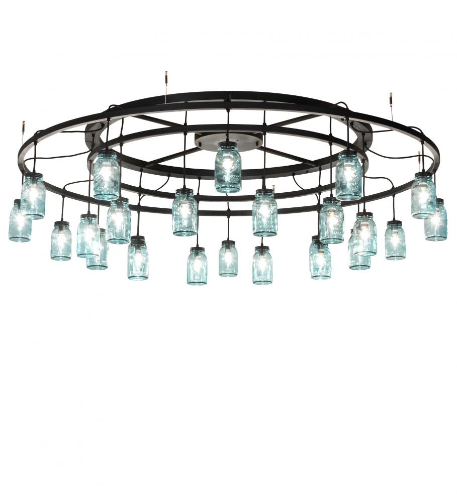 75" Wide Mason Jar 24 Light Chandelier