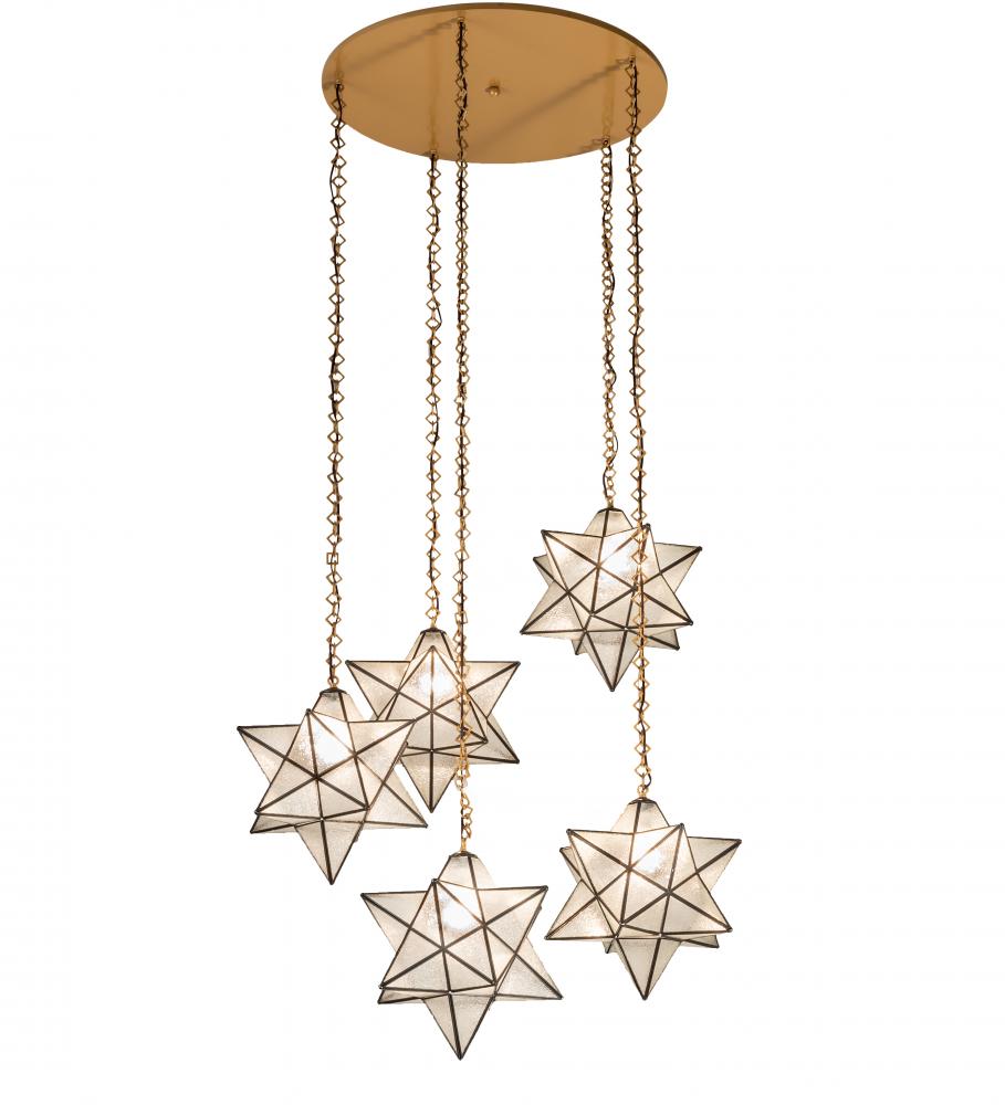 45" Wide Moravian Star 5 Light Cascading Pendant