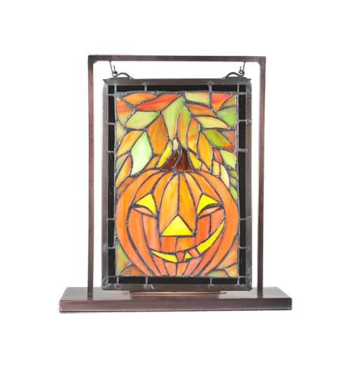 9.5"W X 10.5"H Jack O'Lantern Lighted Mini Tabletop Window