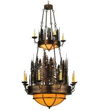 Meyda Blue 133303 - 40" Wide Walden Pine 14 Light Two Tier Chandelier