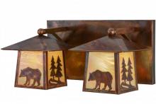 Meyda Blue 150779 - 22"W Pine Tree and Bear 2 LT Vanity Light