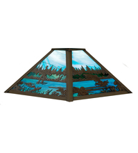 Meyda Blue 21407 - 13" Square Fly Fishing Creek Shade