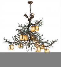 Meyda Blue 218222 - 52" Long Pine Branch 12 Light W/Uplights Chandelier