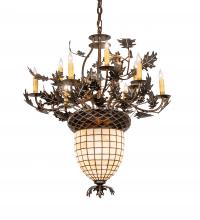 Meyda Blue 221201 - 34" Wide Oak Leaf & Acorn 9 Light Chandelier