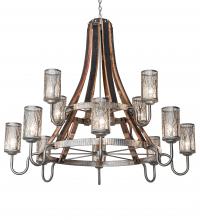 Meyda Blue 221525 - 60" Wide Barrel Stave Winter Maple 12 Light Two Tier Chandelier