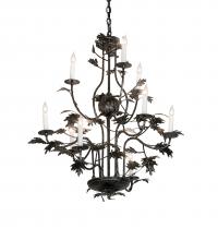 Meyda Blue 232381 - 36" Wide Oak Leaf 9 Light Chandelier