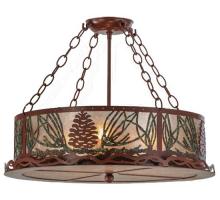 Meyda Blue 29393 - 22"W Mountain Pine Semi-Flushmount