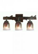 Meyda Blue 49525 - 23" Wide Pinecone 3 Light Hand Painted Vanity Light