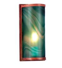 Meyda Blue 70878 - 5.5"W Cylinder Mente Swirl Fused Glass Wall Sconce