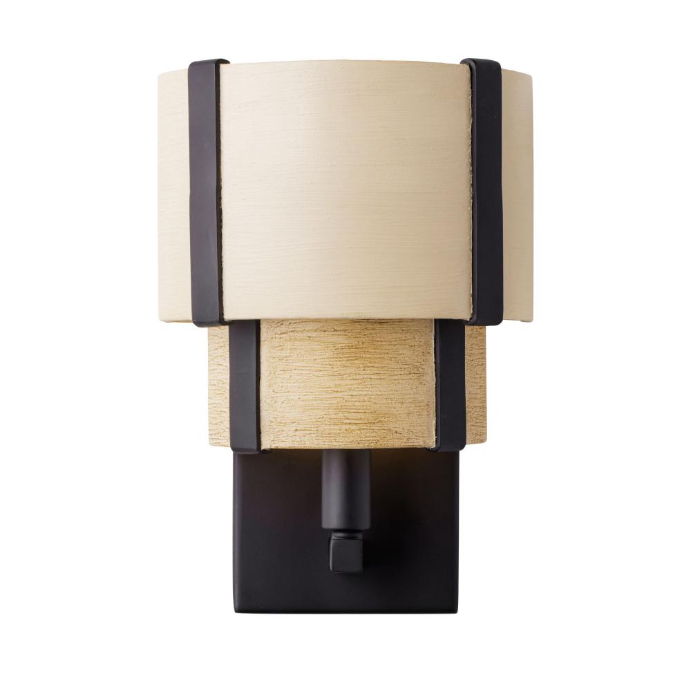 Blonde Moment 1-Lt   Sconce - Matte Black/Honey/Medium Oak