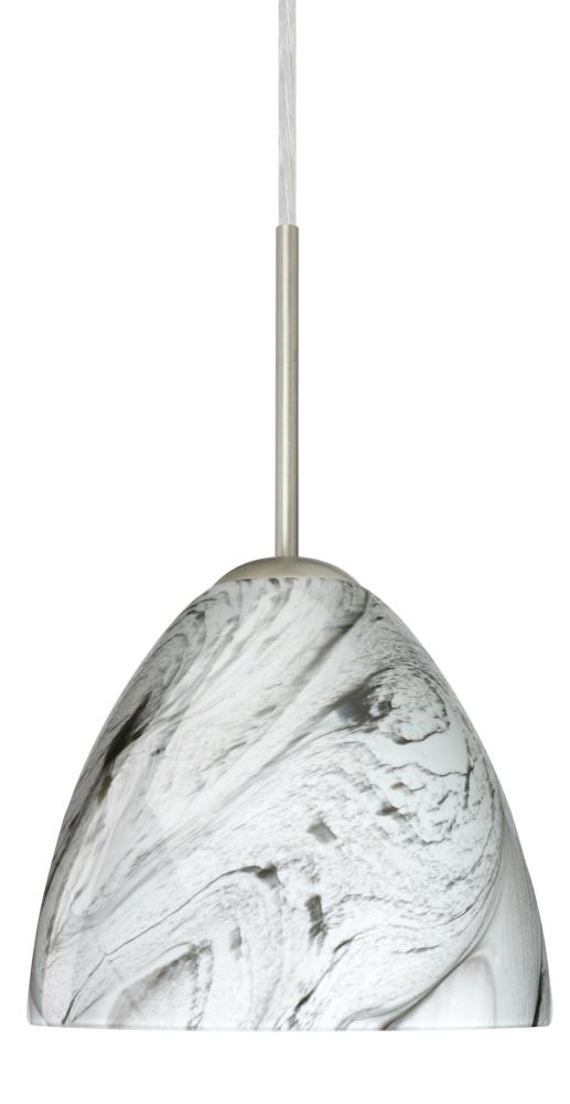 Besa Sasha LED Pendant 1Bc Marble Grigio Satin Nickel 1x9W LED