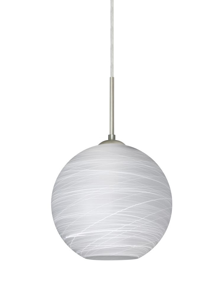 Besa Coco 8 Pendant, Cocoon, Satin Nickel Finish, 1x60W Medium Base