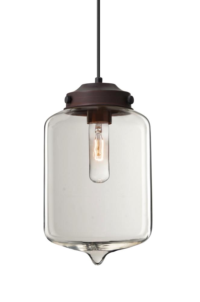 Besa Olin Pendant Bronze Clear 1x60W Medium Base T10