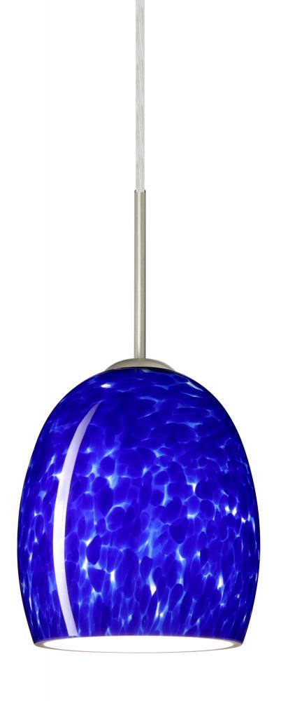 Besa Lucia LED Pendant Blue Cloud Satin Nickel 1x9W LED