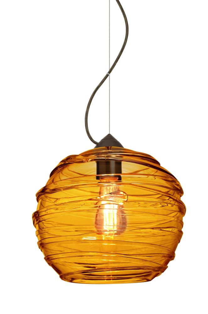 Besa Wave 10 Pendant Bronze Amber 1x8W LED Filament