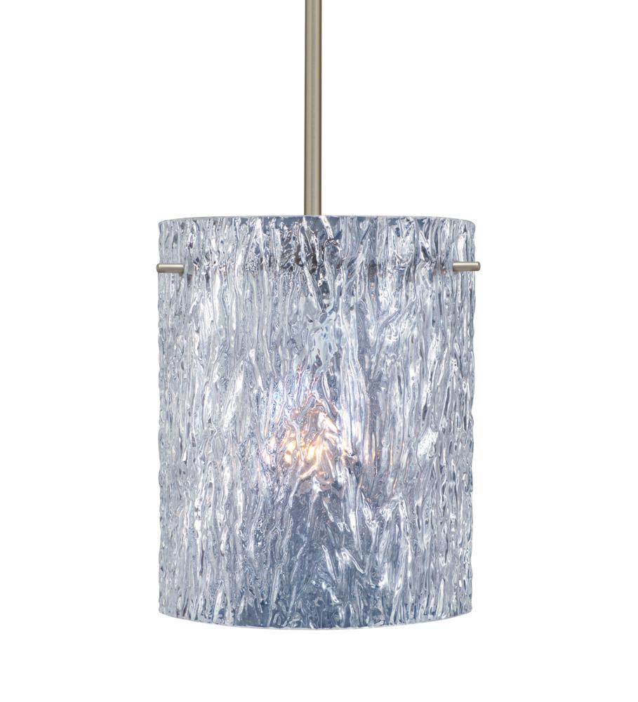 Besa Tamburo 8 Pendant Clear Stone Satin Nickel 1x11W LED