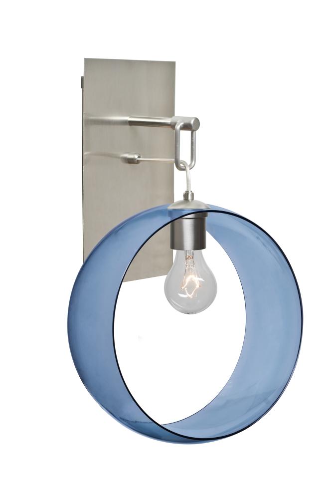 Besa, Plato Wall Pendant, Blue, Satin Nickel Finish, 1x60W Medium Base