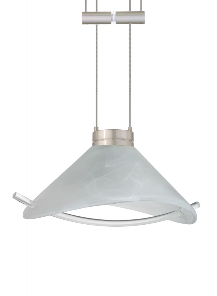 Besa Pendant Hoppi Satin Nickel Marble/Clear 1x50W Halogen