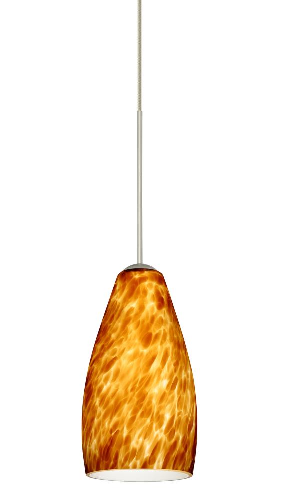 Besa Pendant Karli Satin Nickel Amber Cloud 1x5W LED