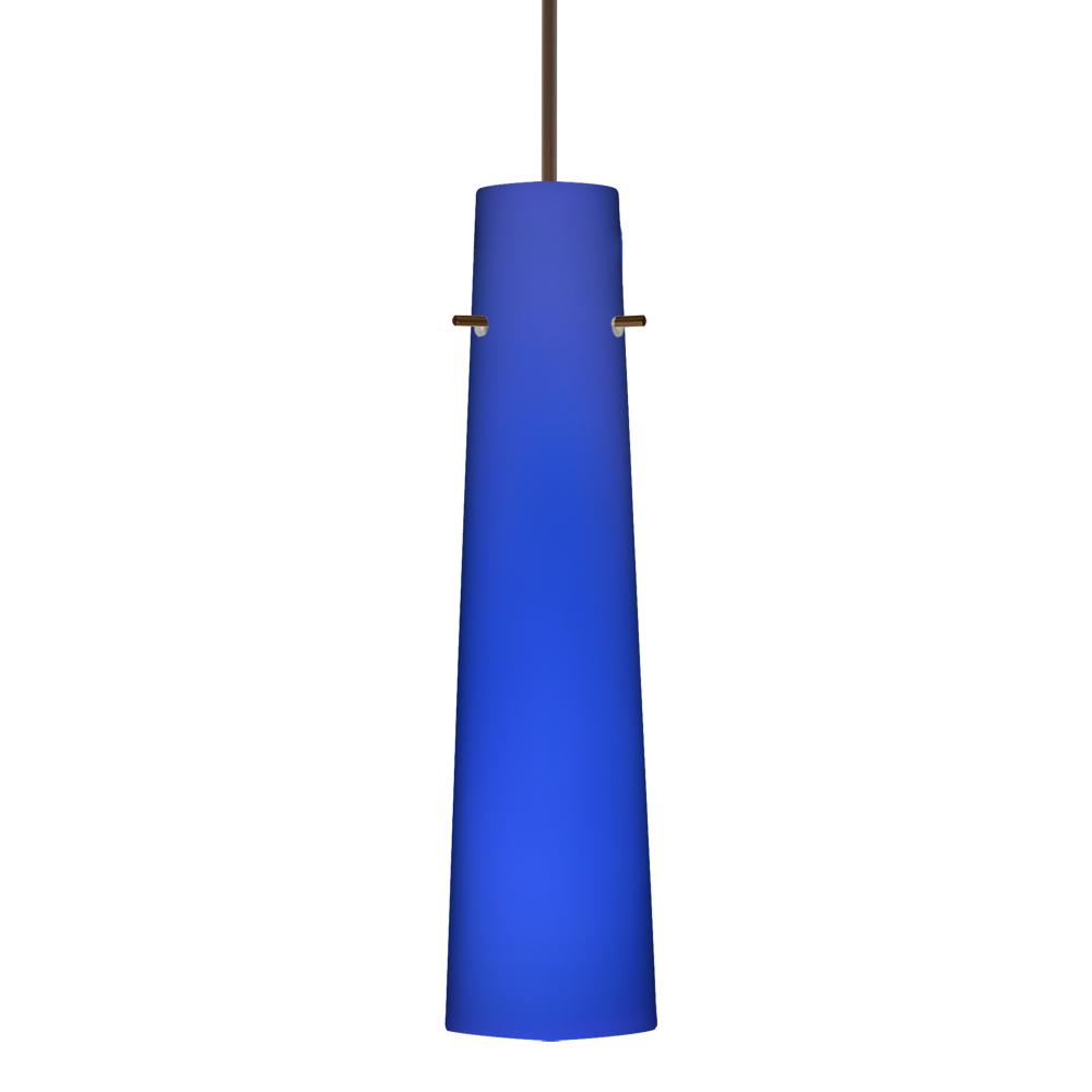 Besa Camino Pendant Bronze Cobalt Blue Matte 1x50W Halogen, 277V