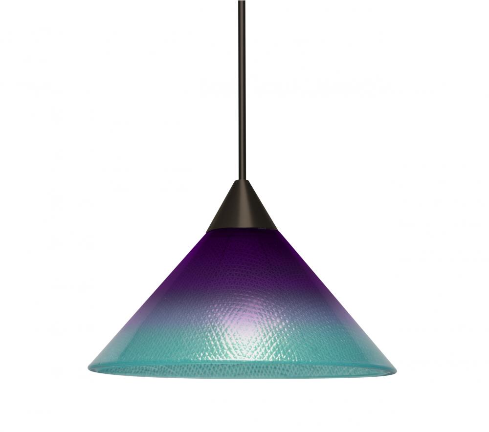 Besa, Jade Cord Pendant, Purple/Blue, Bronze Finish, 1x50W Halogen