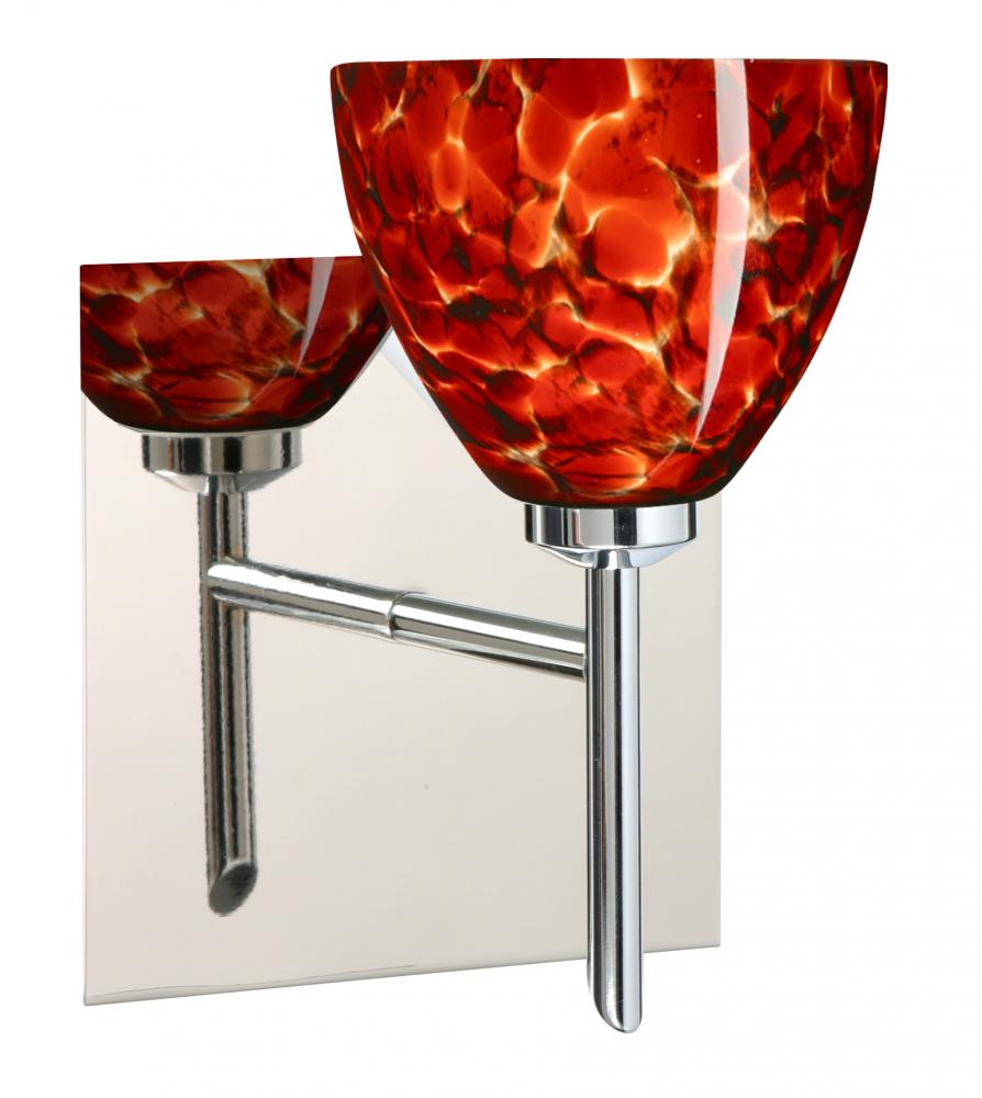 Besa Divi Wall With Sq Canopy 1SW Garnet Chrome 1x40W G9