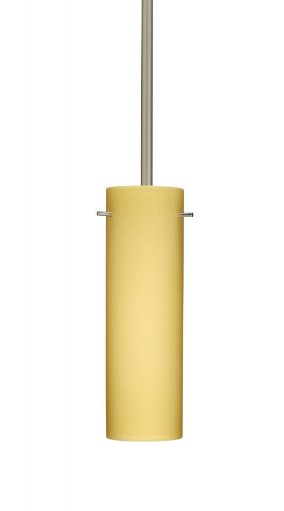 Besa Stem Copa Pendant Satin Nickel Vanilla Matte 1x40W Halogen