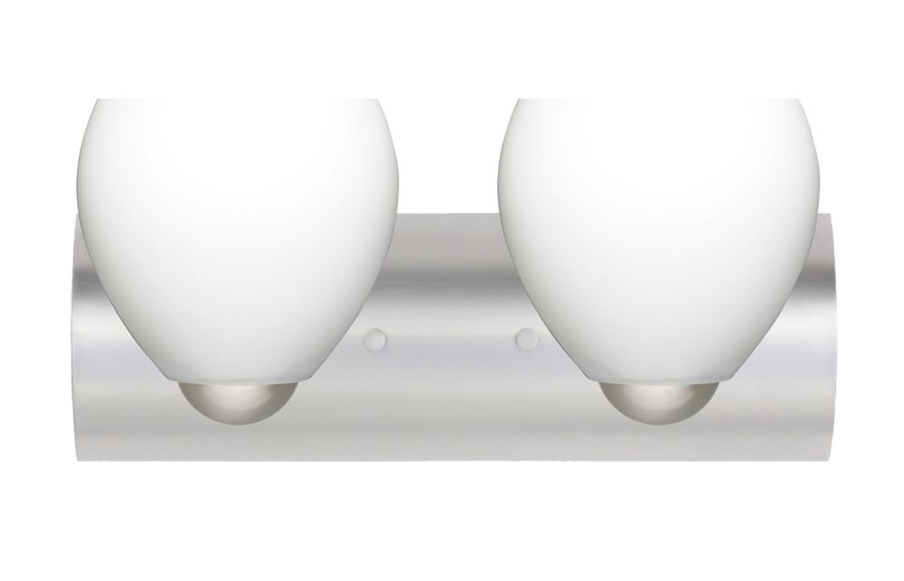 Besa Wall Bolla Satin Nickel Opal Matte 2x9W LED