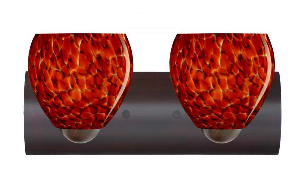 Besa Wall Bolla Bronze Garnet 2x9W LED